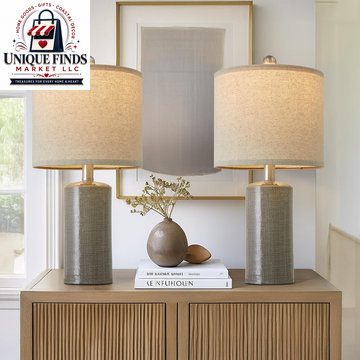 Small Table Lamps Set of 2 for Living Room 20.25" Blue Lamps Bedside Lamps