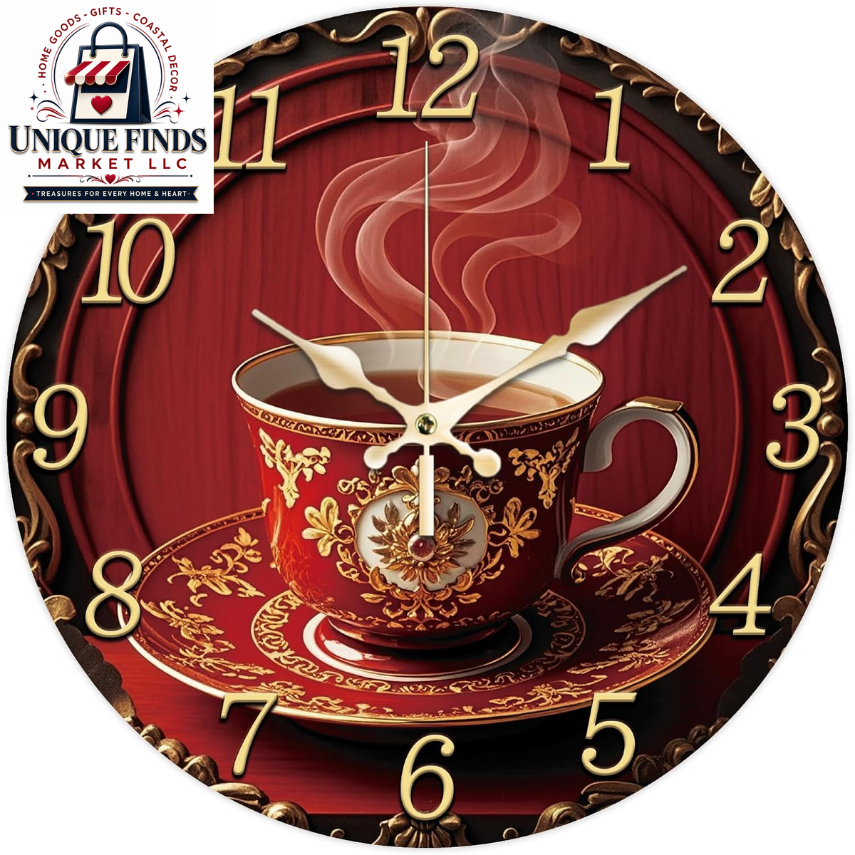 CHGCRAFT Industrial-Style 12-Inch Round Wall Clock with Guitar Pattern
