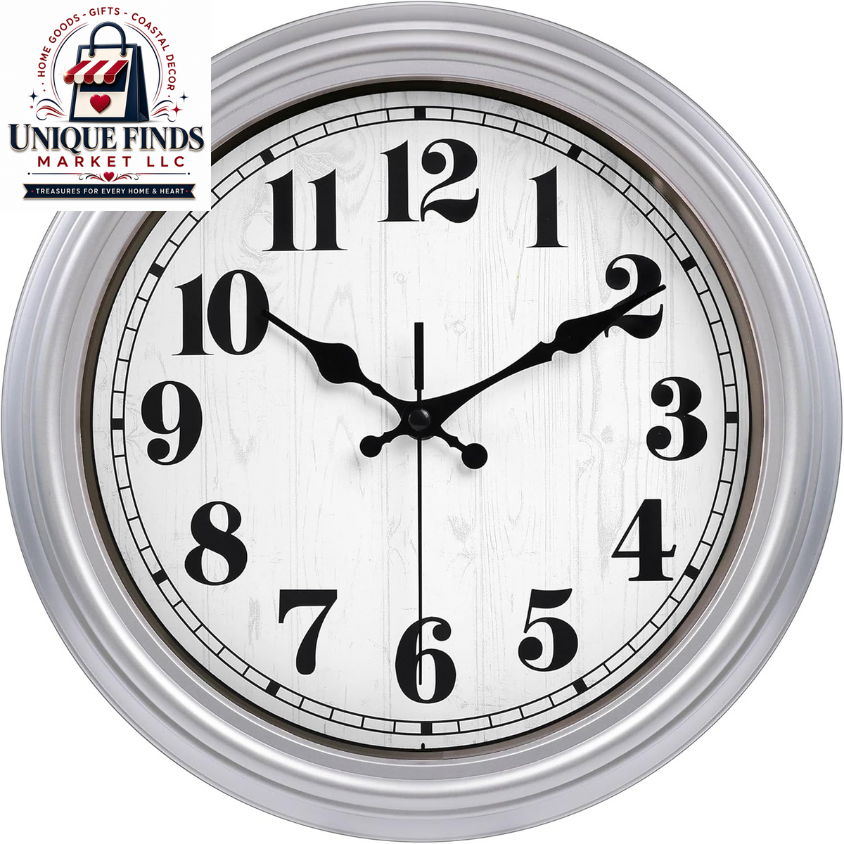 JENLYSTIME 12-Inch Blue Retro Wall Clock