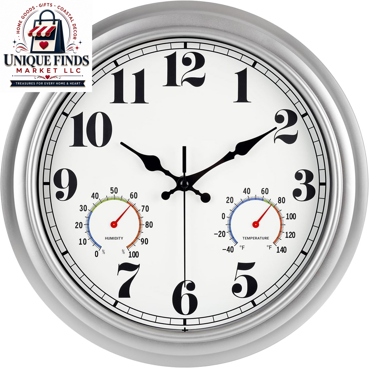 JENLYSTIME 12-Inch Blue Retro Wall Clock