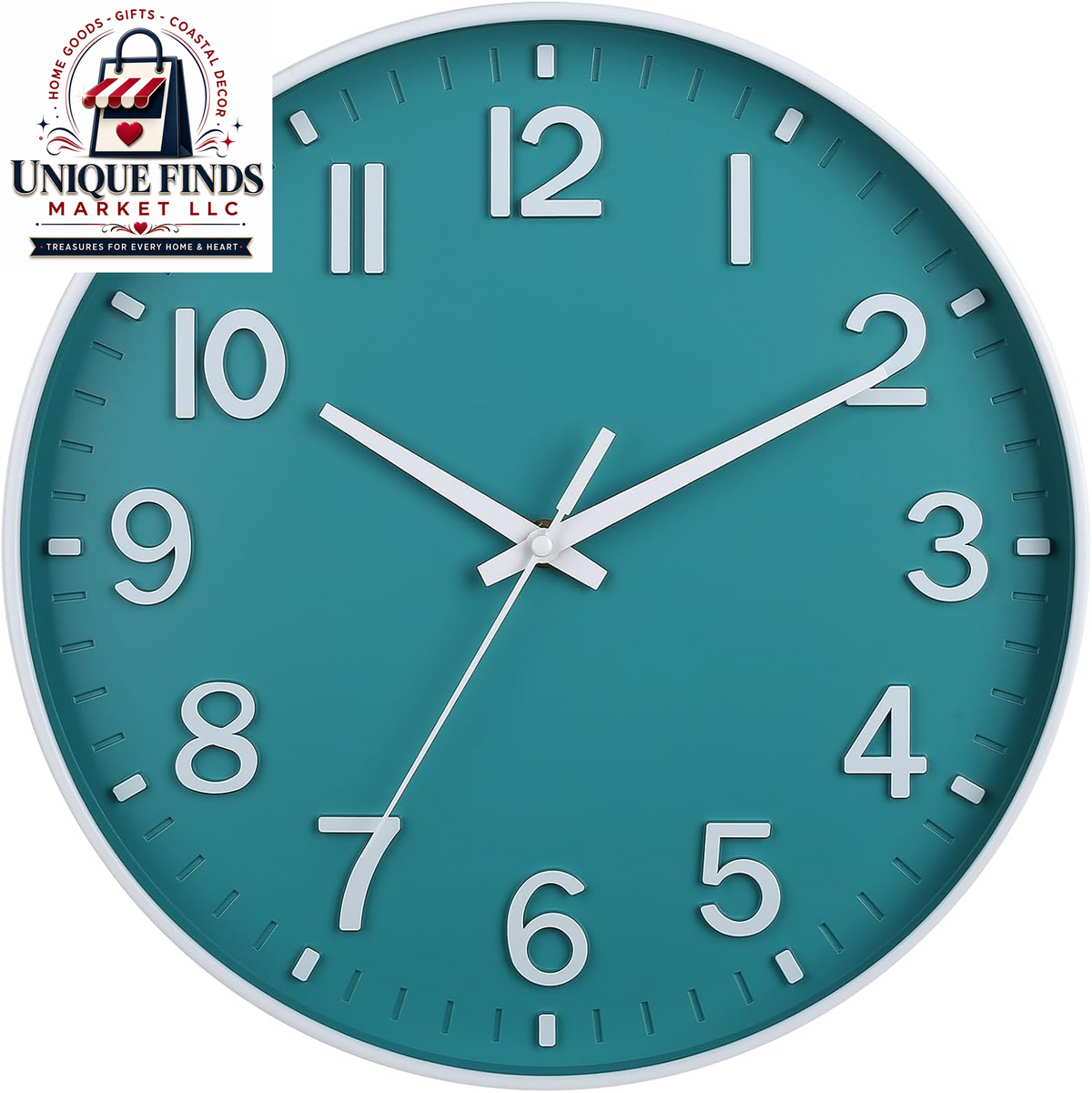 HZDHCLH 12-Inch Silent Battery-Operated Wall Clock in Green