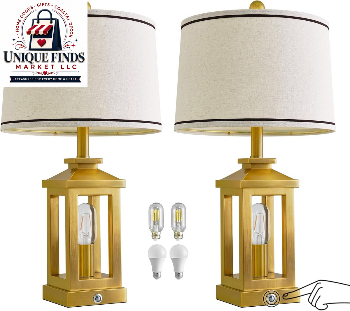Set of 2 Modern 23.75" Table Lamps for Living Room and Bedroom Nightstands