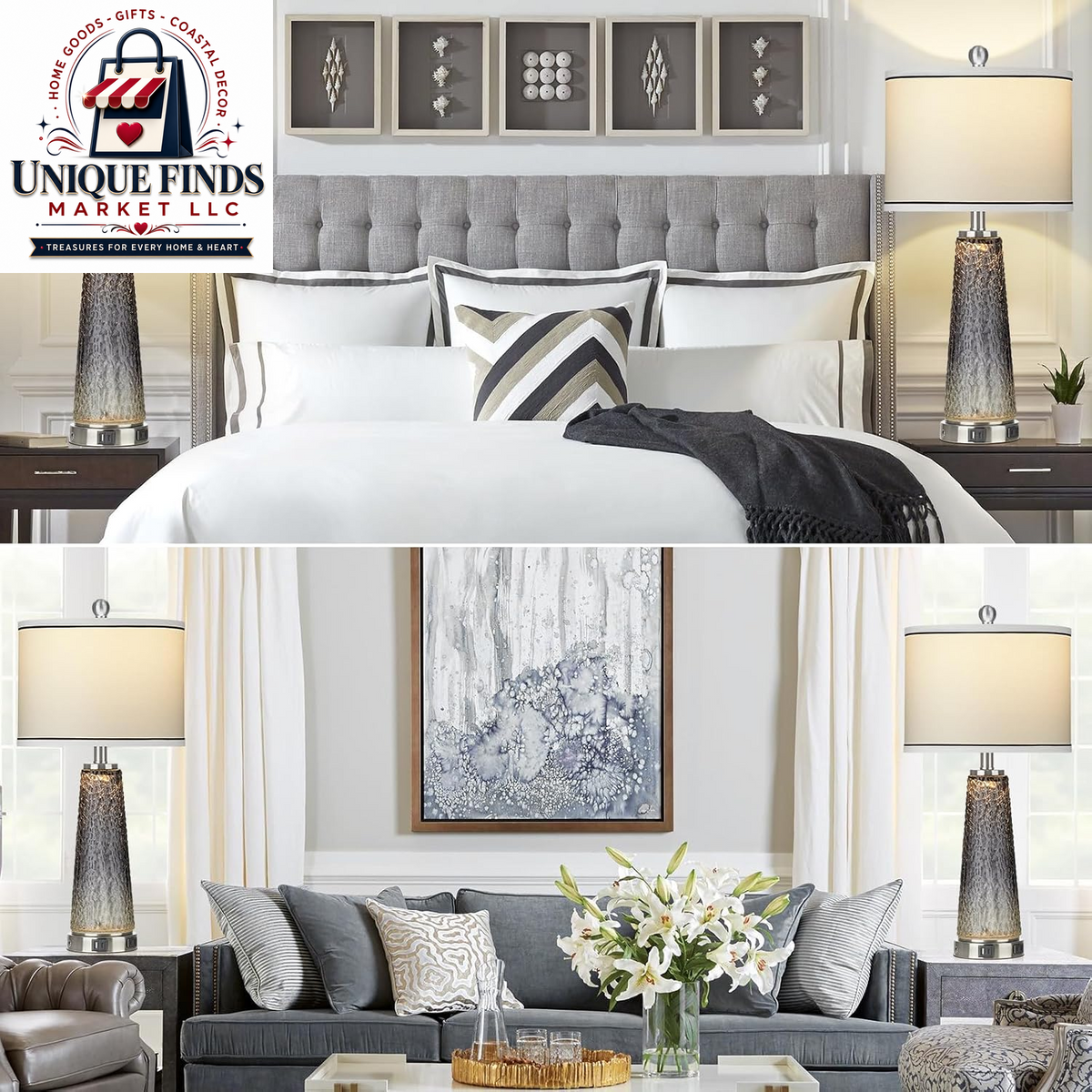 26" Coastal Table Lamps for Living Room and Modern Bedside Lighting Solutions for Bedrooms
