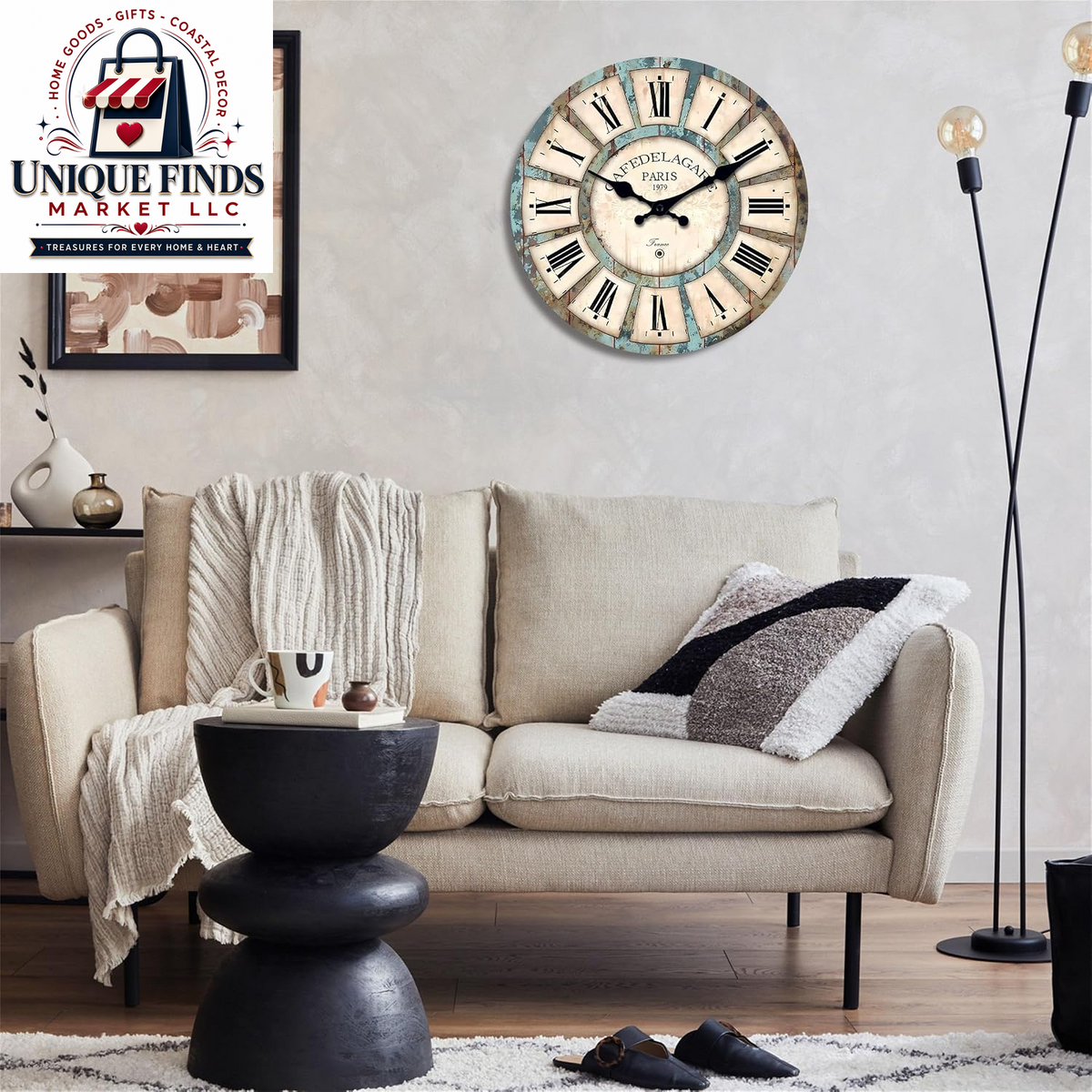 Elegant Rustic Wood Battery-Operated Silent Wall Clock - 12 Inch