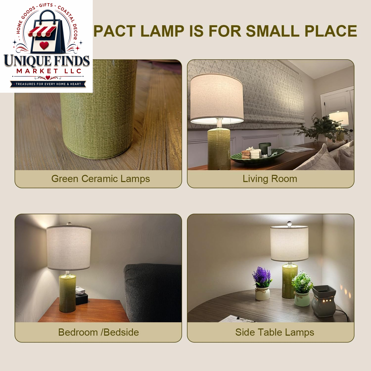 20.25" Small Table Lamps Set of 2 Modern Ceramic Lamps for Living Room