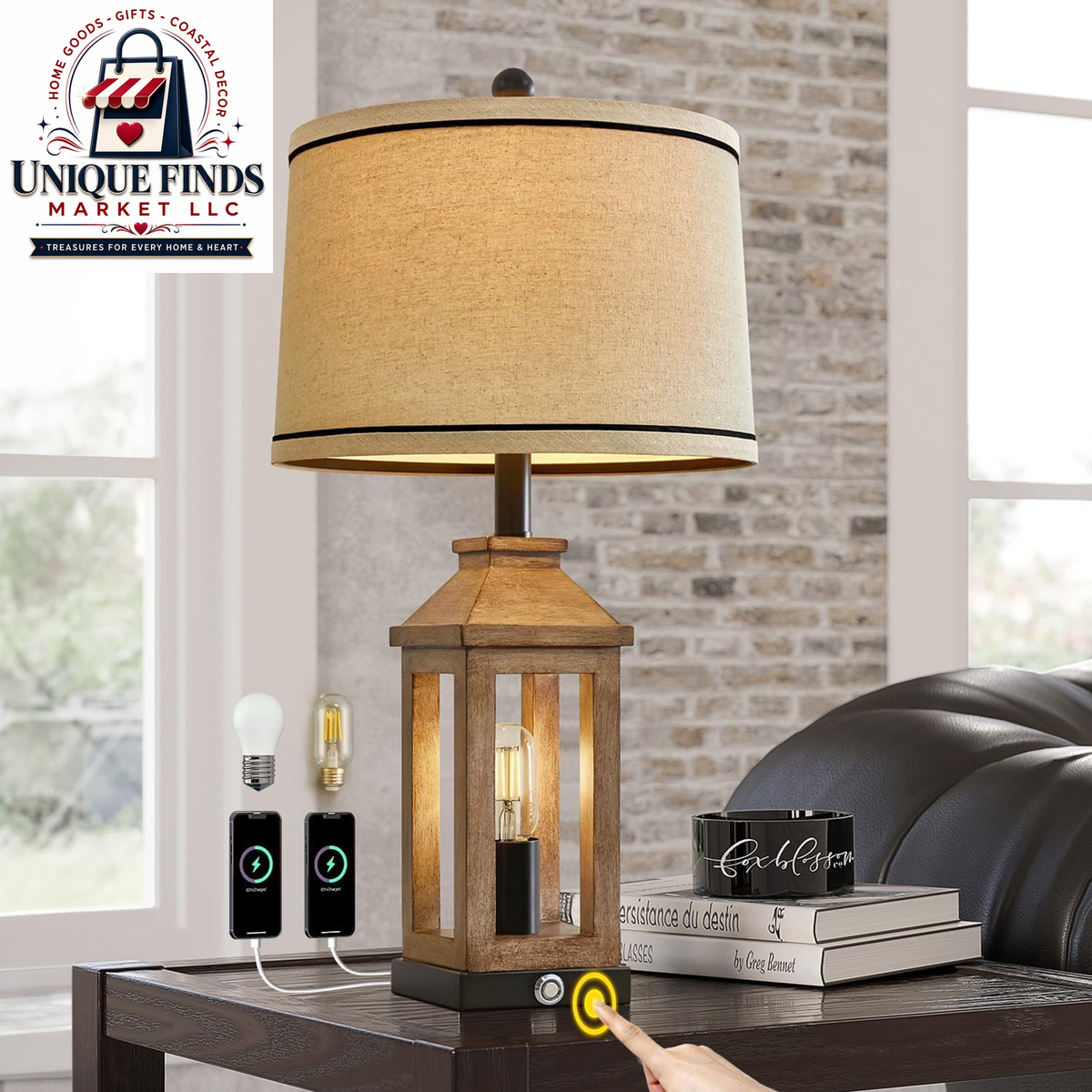 Set of 2 Modern 23.75" Table Lamps for Living Room and Bedroom Nightstands