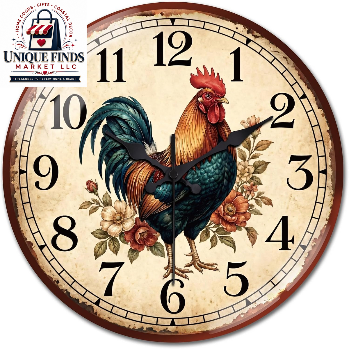 Peacoblue 12-Inch Battery-Operated Basketball Wall Clock
