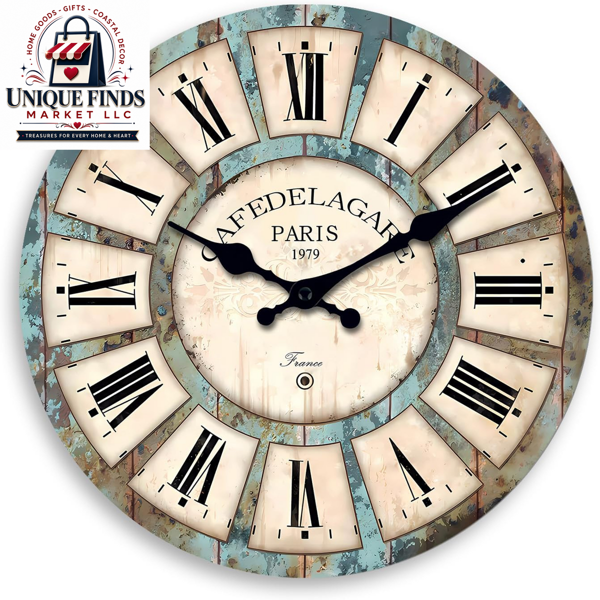 Elegant Rustic Wood Battery-Operated Silent Wall Clock - 12 Inch