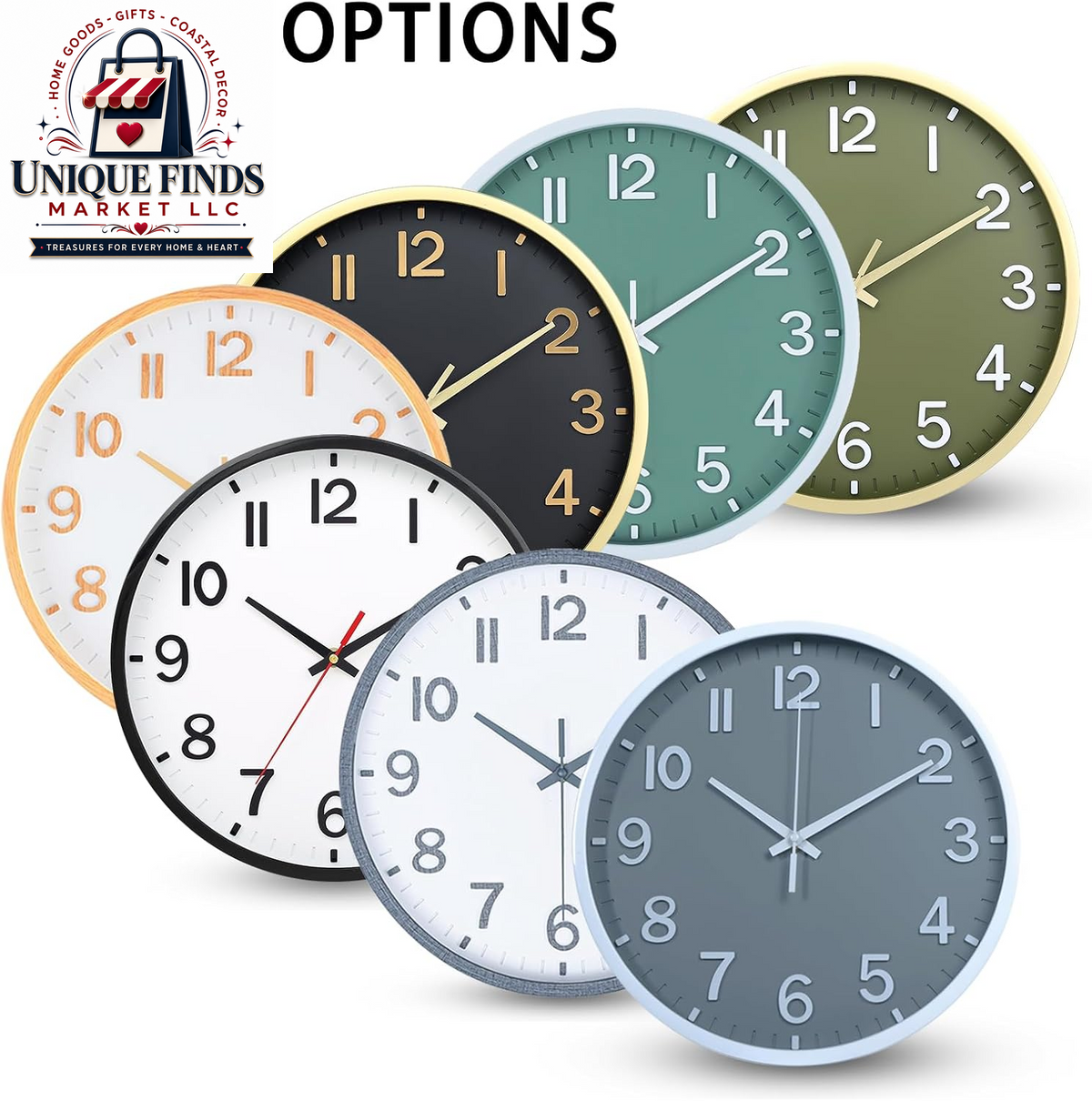 Battery Operated 12-Inch Modern Silent Wall Clock for Home and Office Décor (Gray and White)