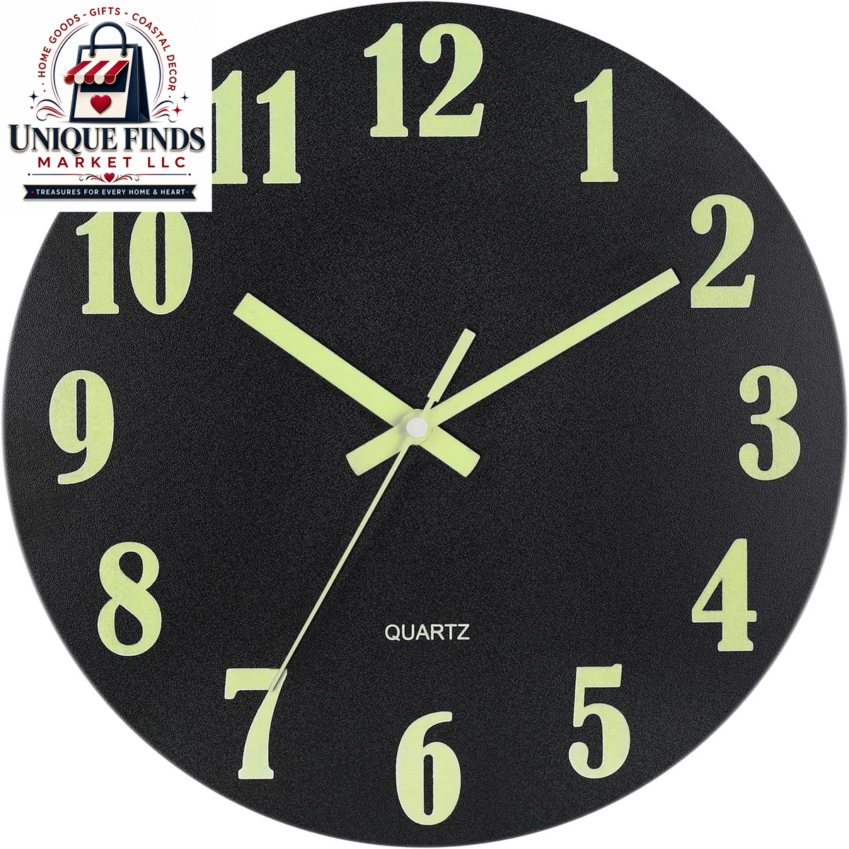 HZDHCLH 12-Inch Silent Battery-Operated Wall Clock in Green