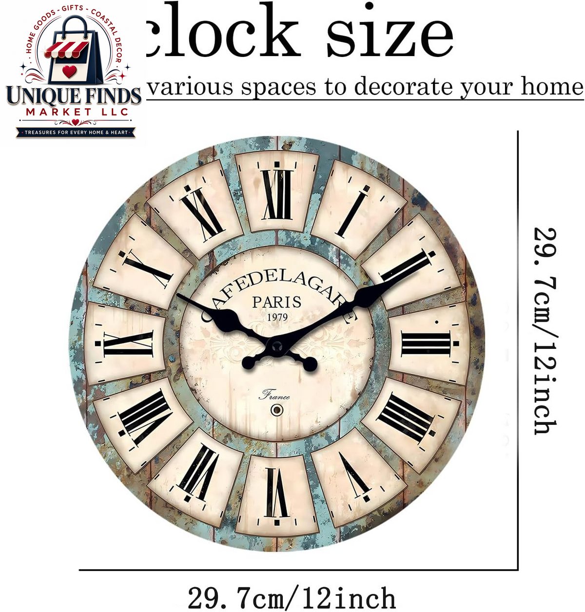 Elegant Rustic Wood Battery-Operated Silent Wall Clock - 12 Inch