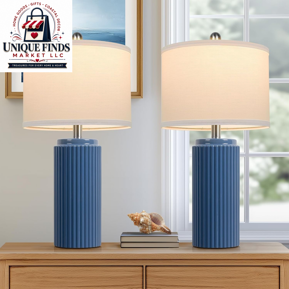 Set of 2 Modern 23.5’’ Orange Ceramic Table Lamps with White Shades for Bedroom and Living Room, Retro Farmhouse Design for Home Office and Dorm End Tables