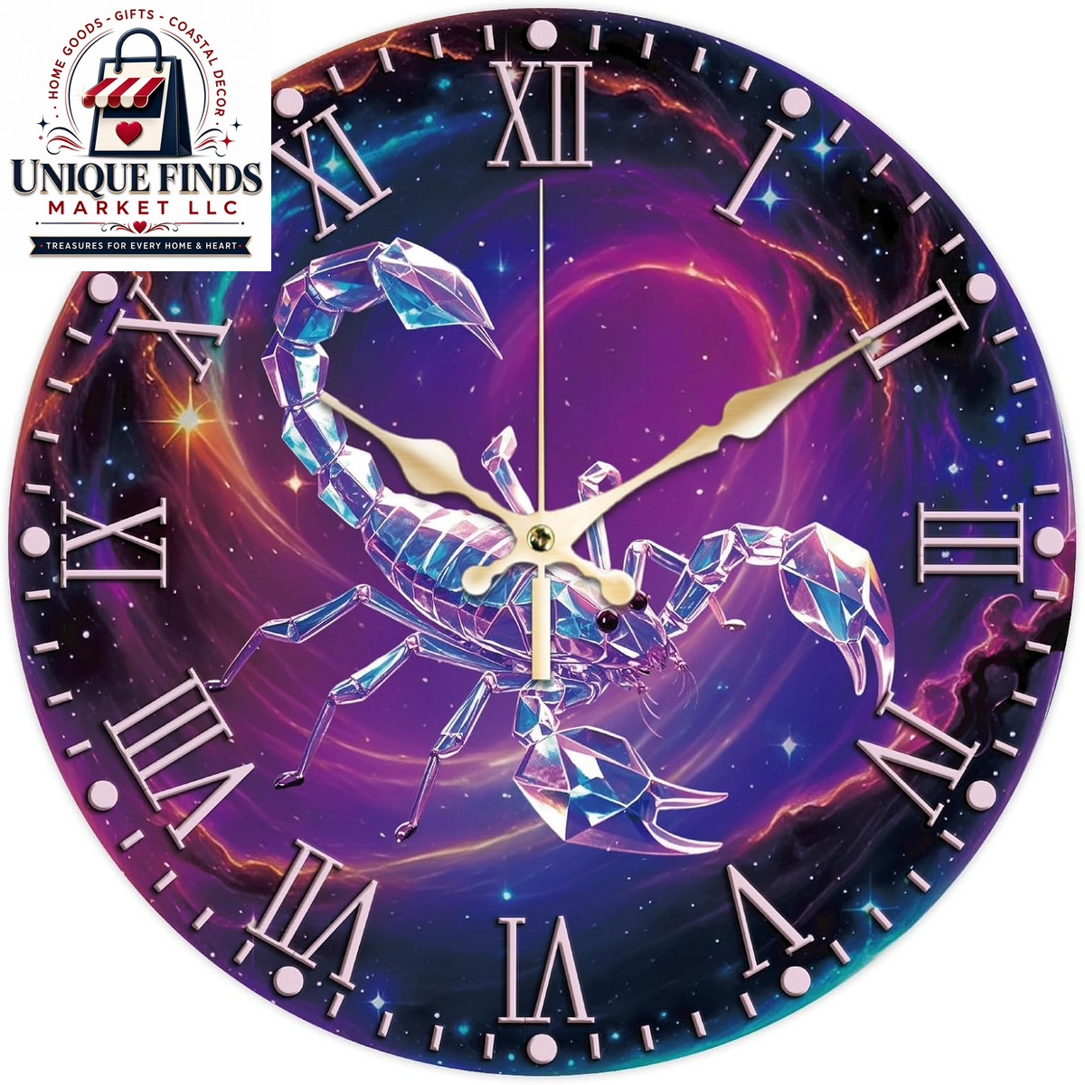 CHGCRAFT Industrial-Style 12-Inch Round Wall Clock with Guitar Pattern