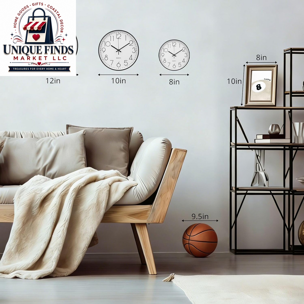 12-Inch Non-Ticking Silent Quartz Wall Clock with Red Stereoscopic Dial - Modern Round Design for Home, Office, School, Living Room, Bedroom, and Kitchen Decor