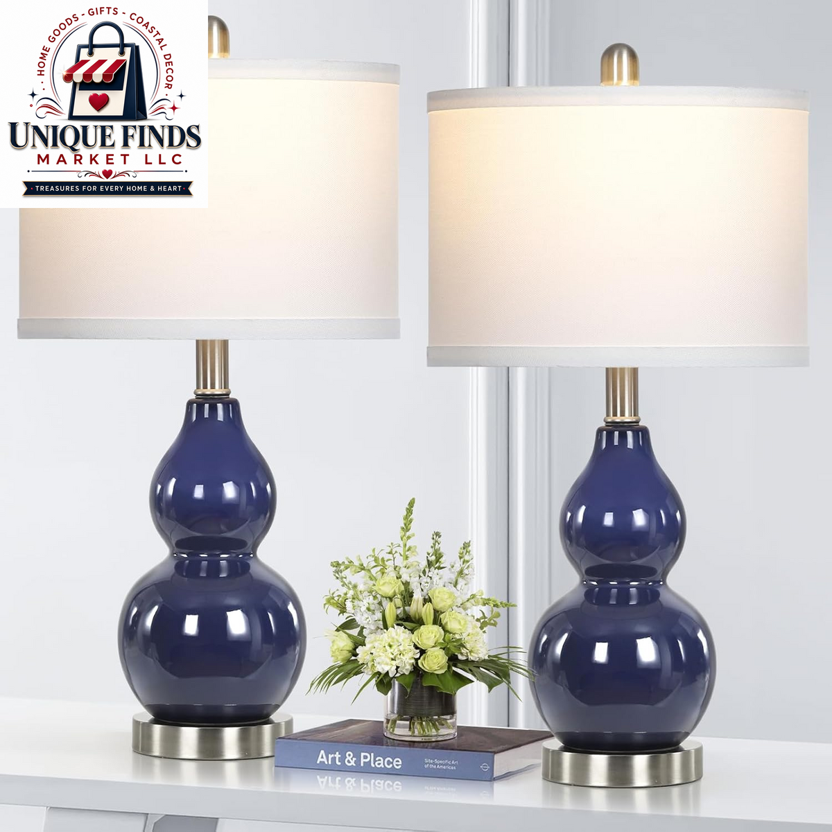 Rinweey Set of 2 Double Gourd Ceramic Table Lamps, Modern Red Bedside Lighting for Bedroom and Living Room (Bulb Included)