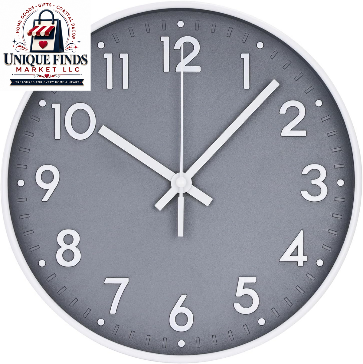 12-Inch Blue Modern Quartz Wall Clock - Silent Non-Ticking Battery Operated Decorative Timepiece for Living Room, Bedroom, Kitchen, and Office - Ideal Gift Option