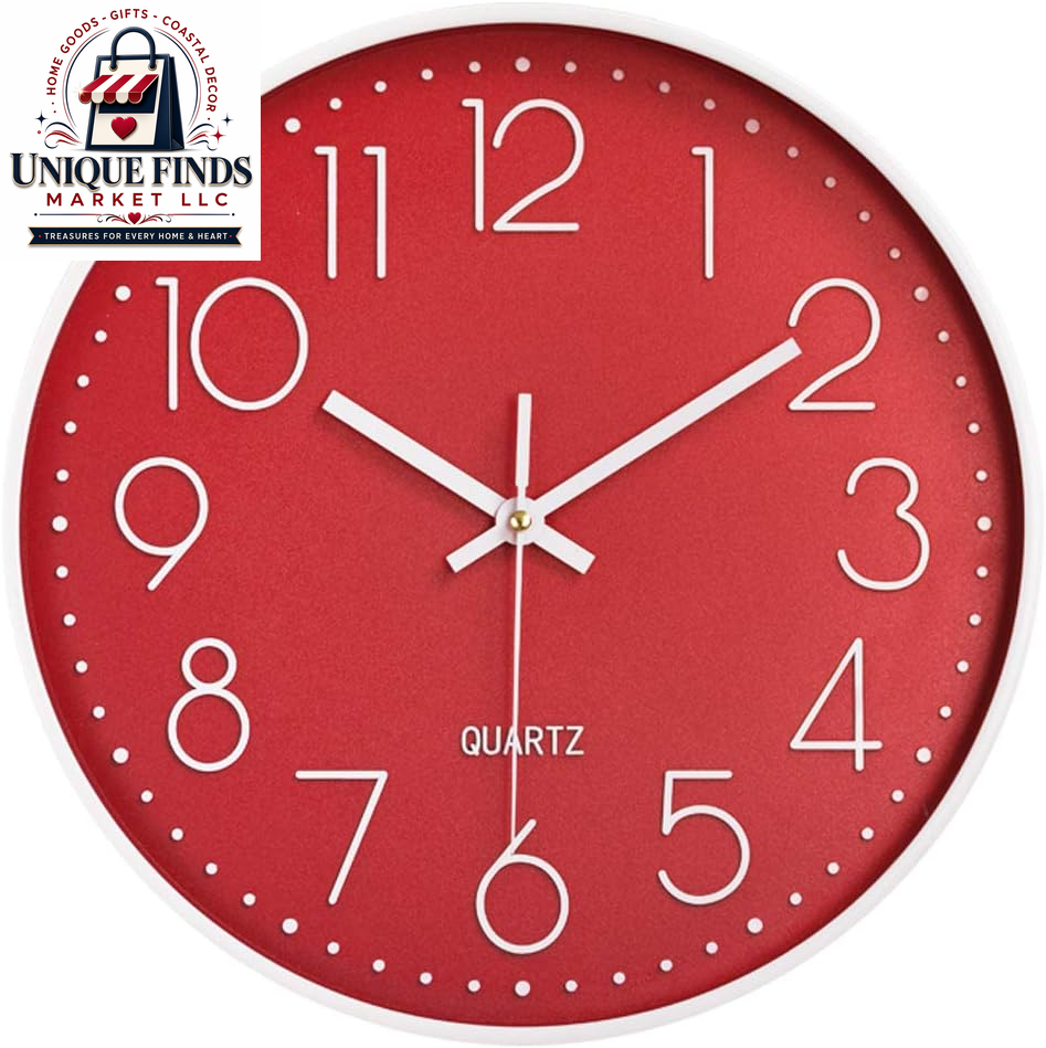 12-Inch Silent Quartz Wall Clock - Non-Ticking Battery Operated Round Clock for Home, Kitchen, Office, School, and Living Room Decor (Mint Green)