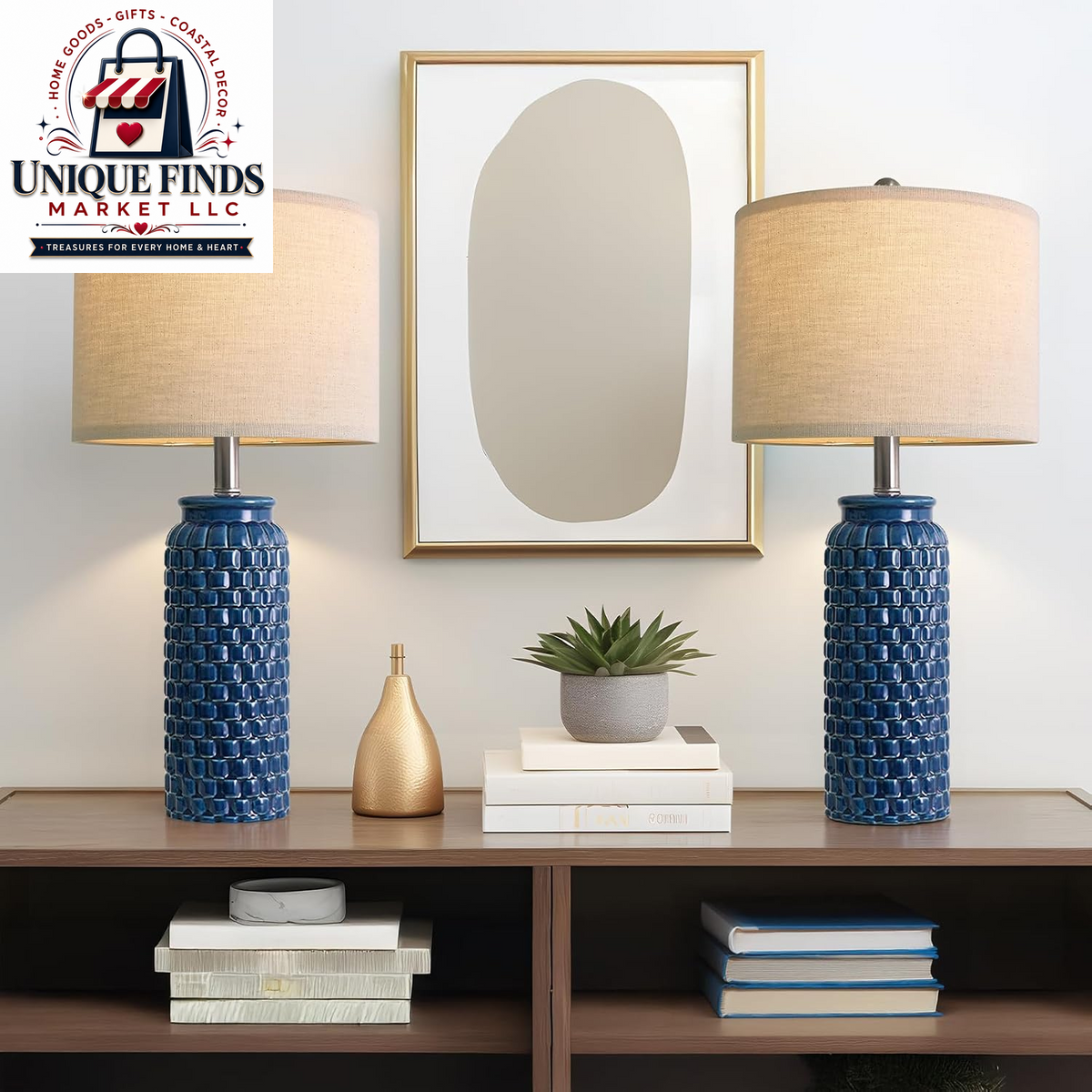 Usumkky 20.5-Inch Ceramic Table Lamp Set of 2 - Modern Farmhouse and Boho Design, Ideal for Bedroom Nightstands and Living Room End Tables, Compact Desk Lamps in Cream