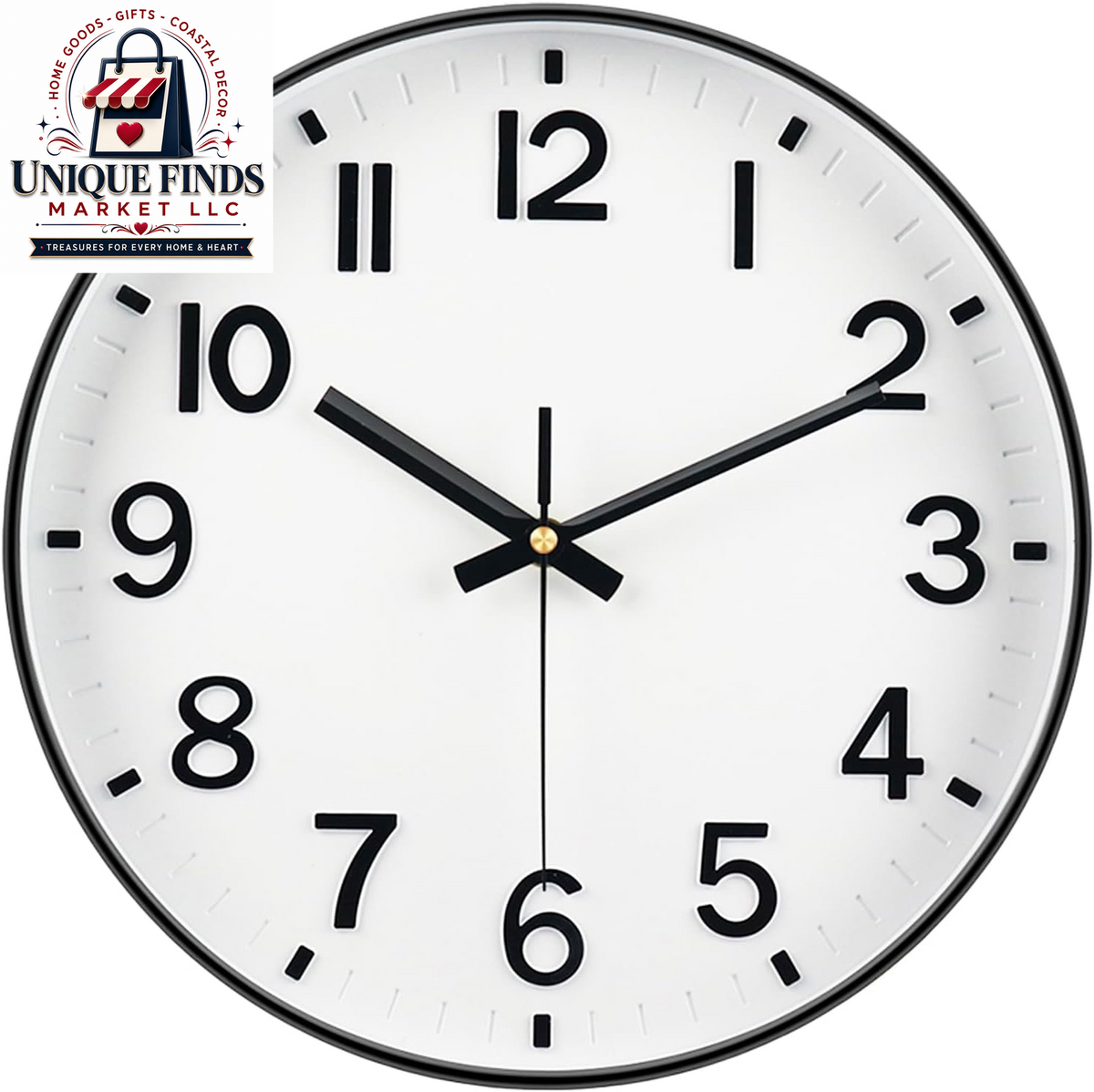 Battery Operated 12-Inch Silent Analog Wall Clock with Large Numbers for Home and Office Decor - Olive Green