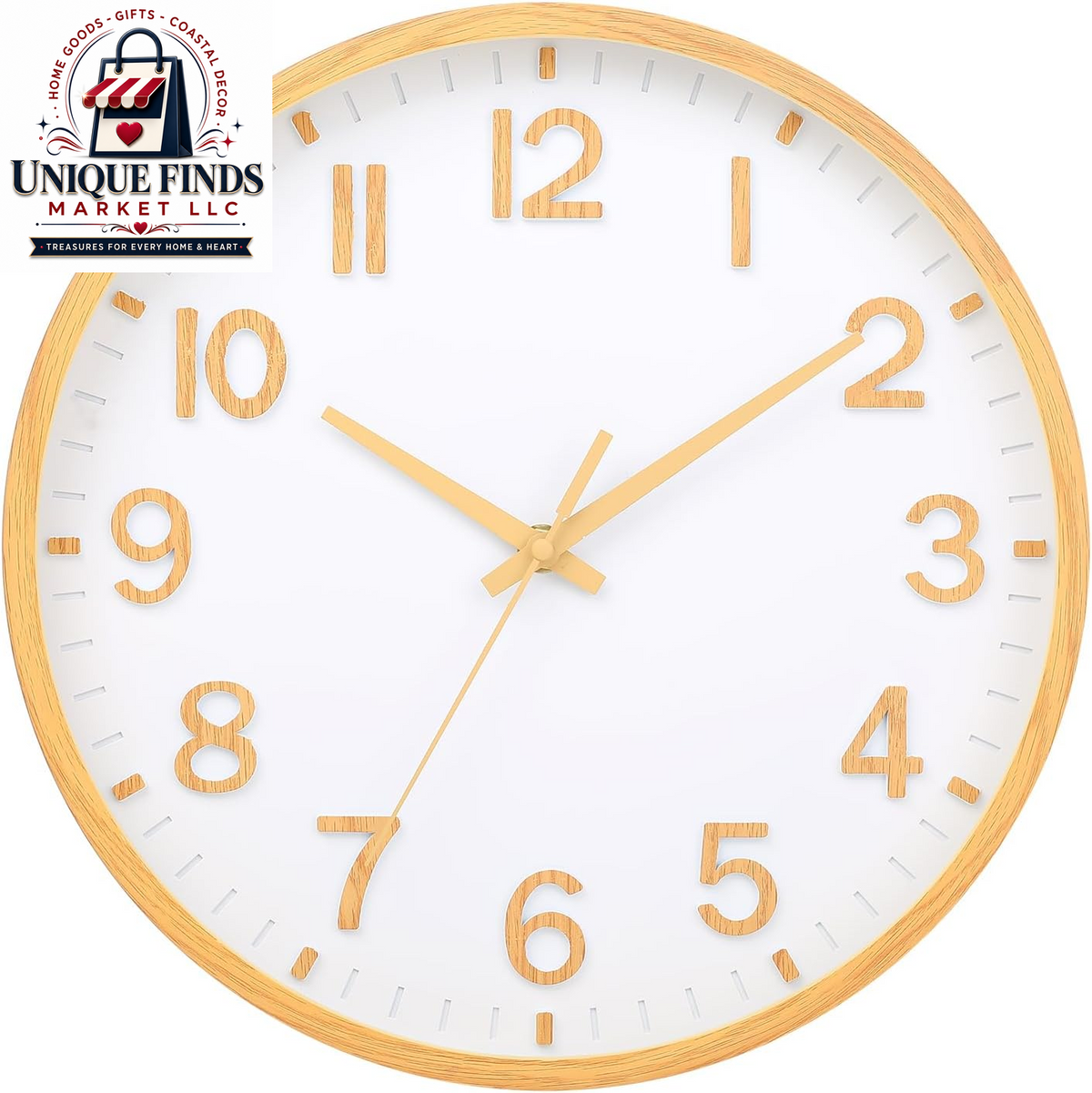 Battery Operated 12-Inch Modern Silent Wall Clock for Home and Office Décor (Gray and White)