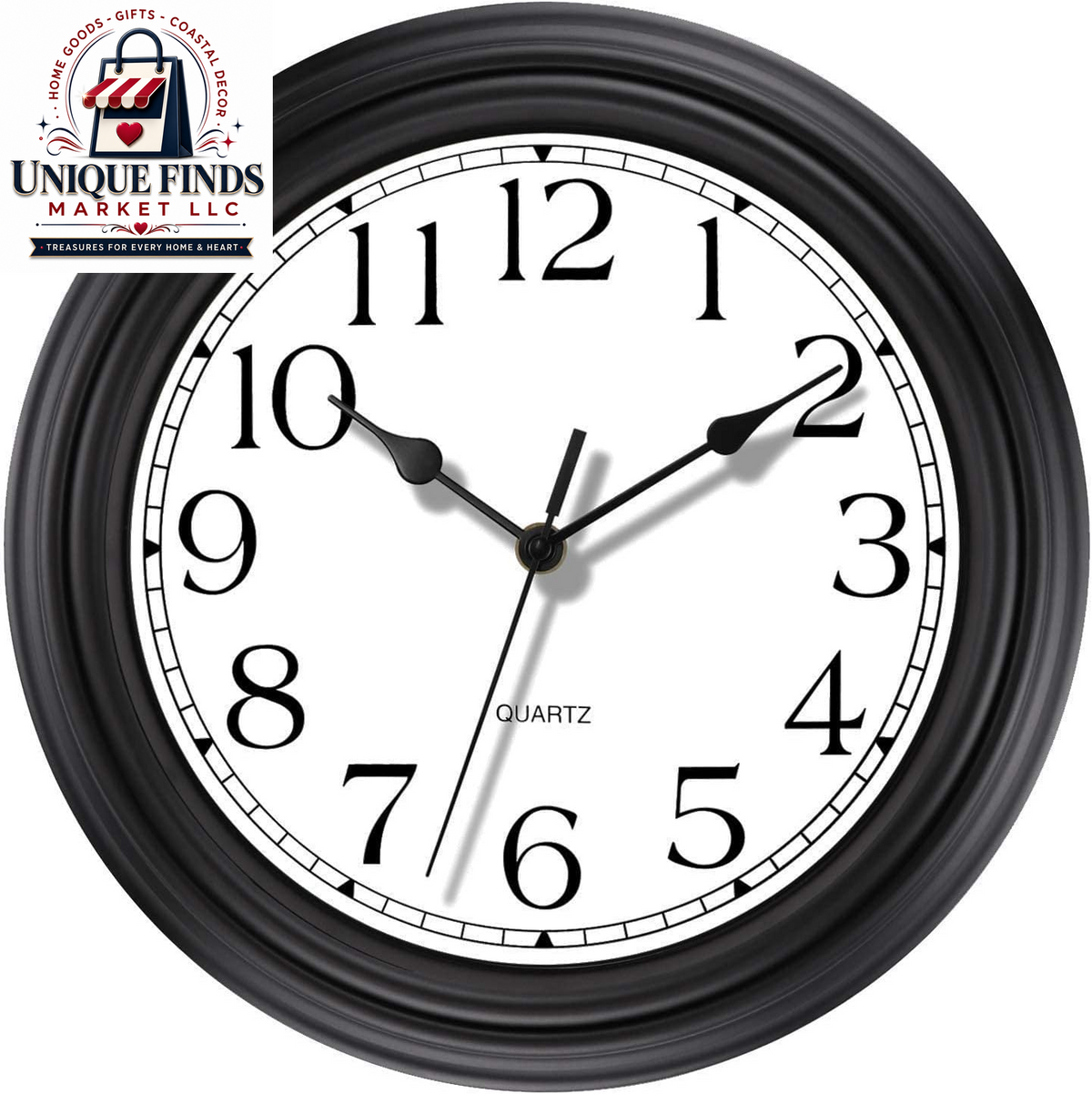 Foxtop 12-Inch Retro Silent Wall Clock - Battery Operated Bronze Finish