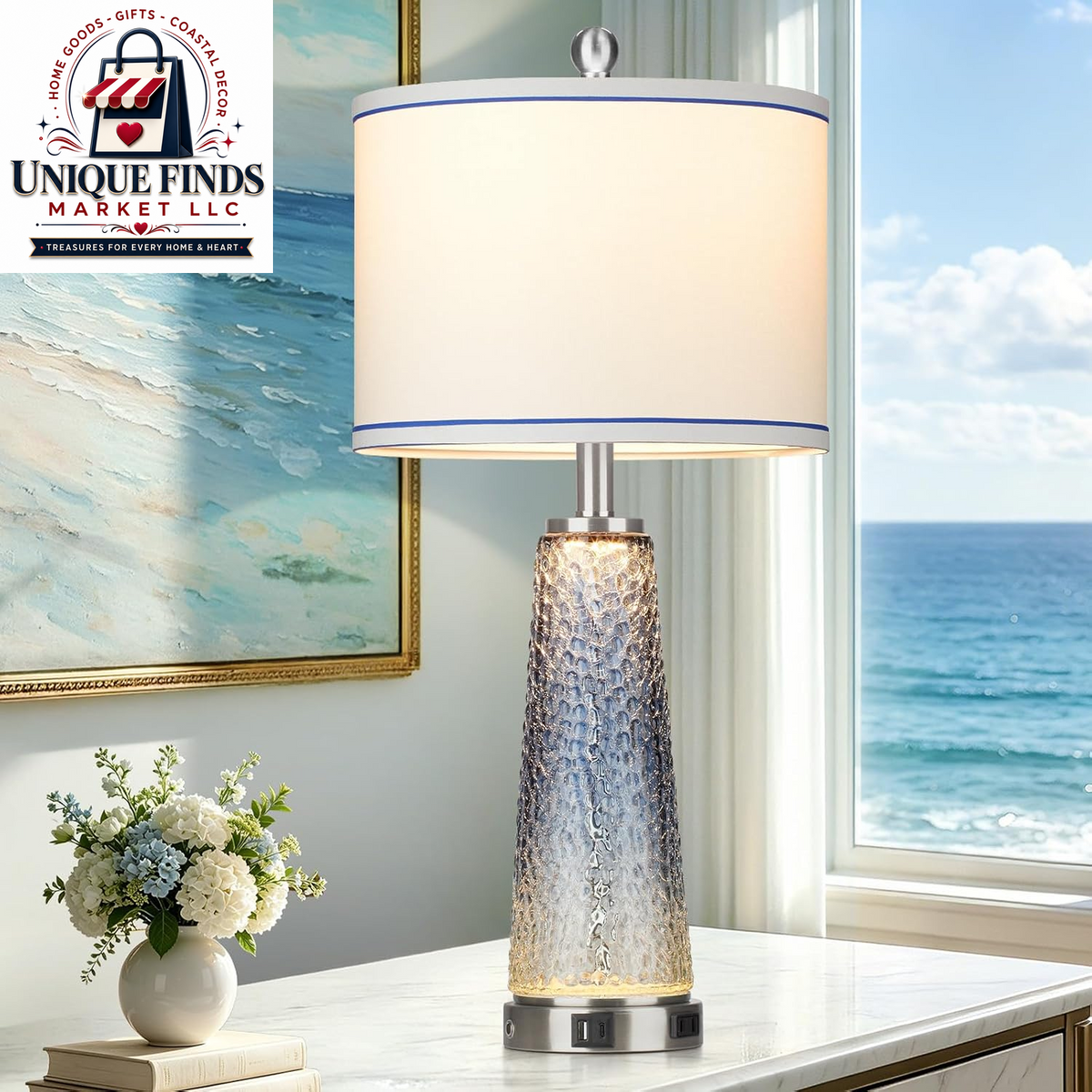 26" Coastal Table Lamps for Living Room and Modern Bedside Lighting Solutions for Bedrooms