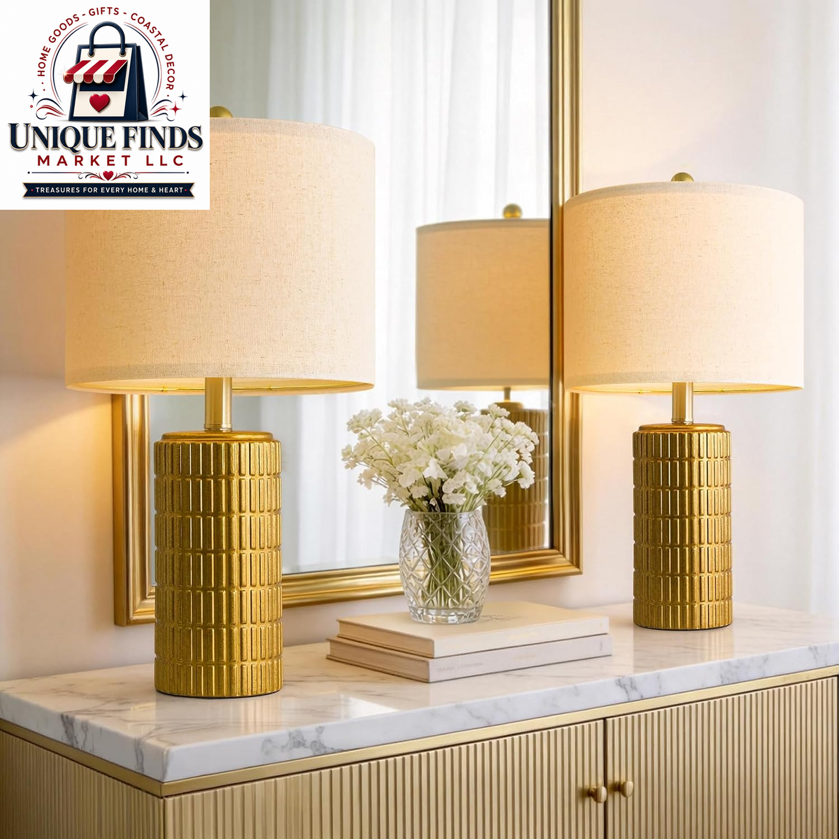 Pokat Set of 2 Modern 24" Ceramic Table Lamps in Green for Bedroom and Living Room Decor