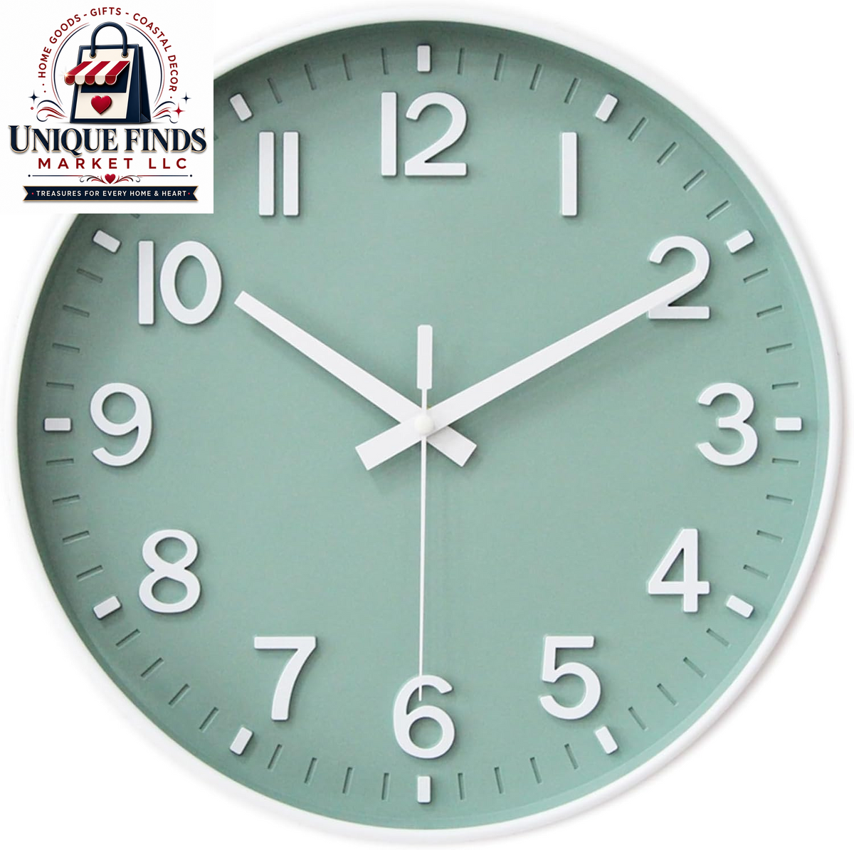 HZDHCLH 12-Inch Navy Modern Wall Clock - Battery Operated, Silent, Non-Ticking