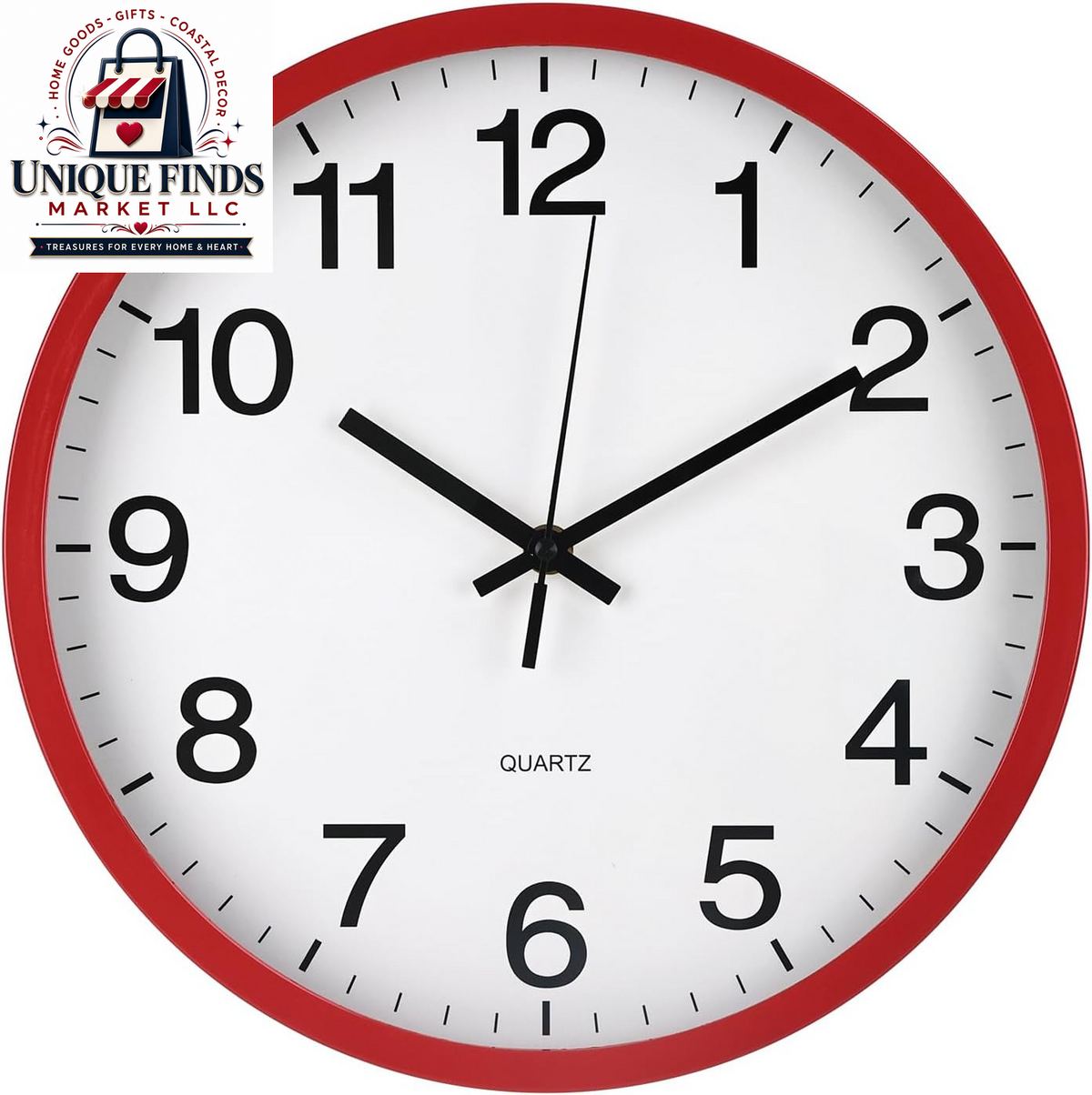 Silent Quartz Movement Wall Clock - Modern Round Plastic Design for Home, Office, School, Living Room, Bedroom, Kitchen (Pink, 12 Inch)