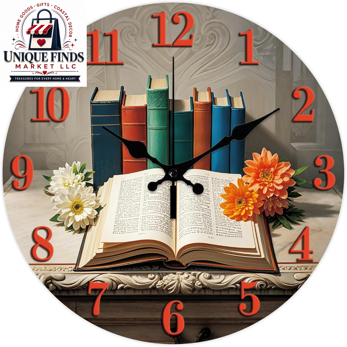 CHGCRAFT Industrial-Style 12-Inch Round Wall Clock with Guitar Pattern