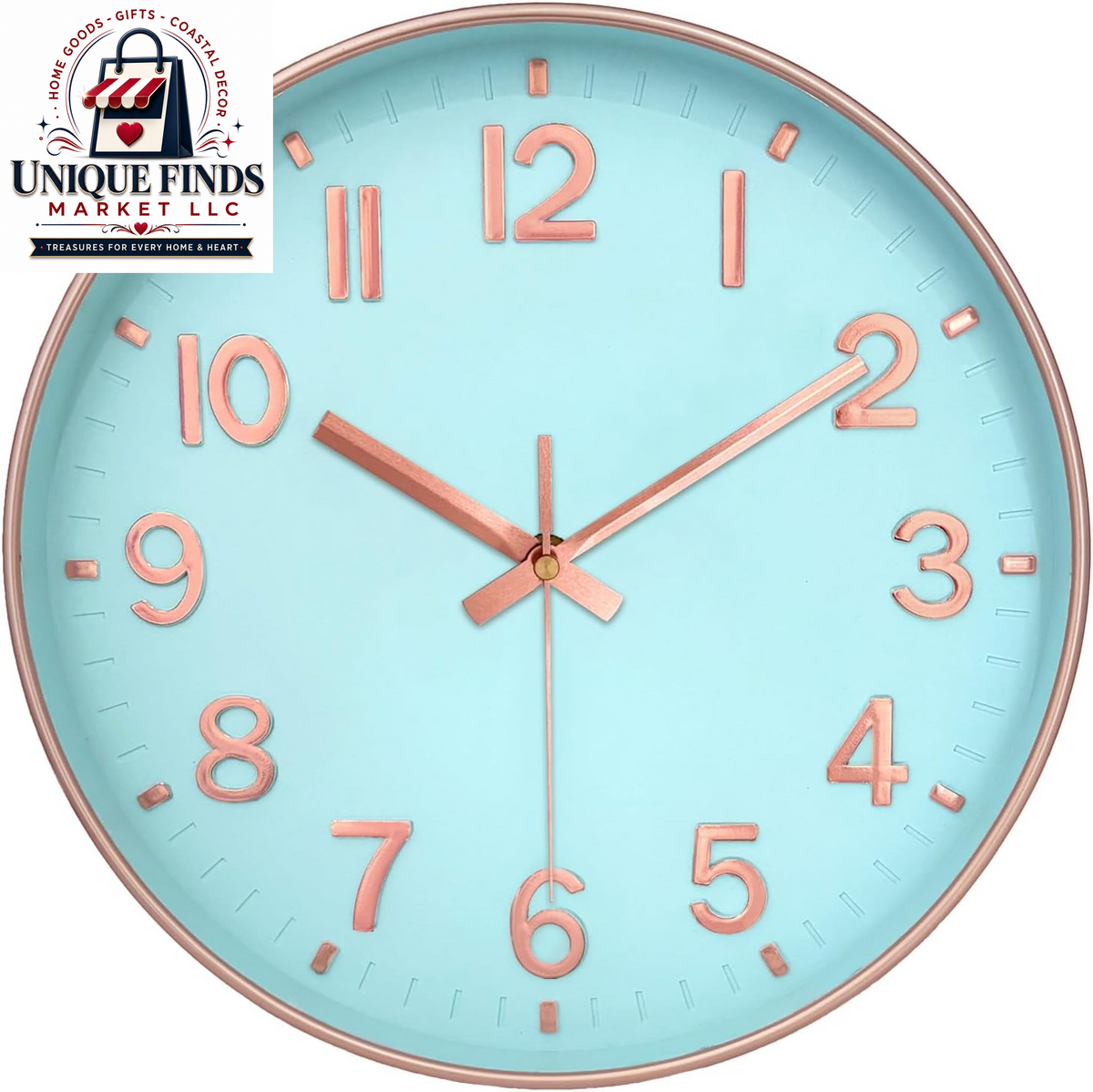 Battery Operated 12-Inch Silent Analog Wall Clock with Large Numbers for Home and Office Decor - Olive Green