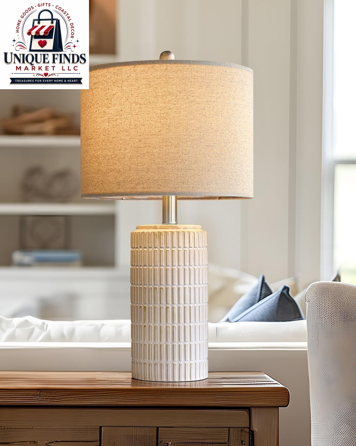 Pokat 23" Blue Ceramic Table Lamps - Set of 2, Traditional Farmhouse Bedside and Living Room Nightstand Lamps