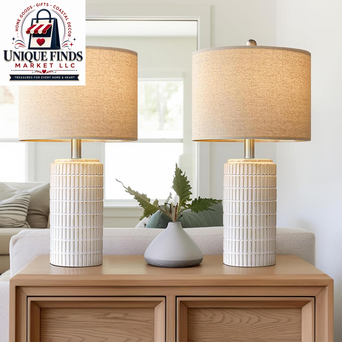 Pokat 23" Blue Ceramic Table Lamps - Set of 2, Traditional Farmhouse Bedside and Living Room Nightstand Lamps
