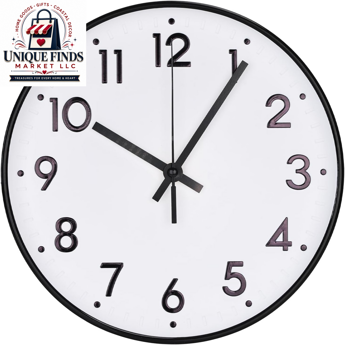 12-Inch Blue Modern Quartz Wall Clock - Silent Non-Ticking Battery Operated Decorative Timepiece for Living Room, Bedroom, Kitchen, and Office - Ideal Gift Option