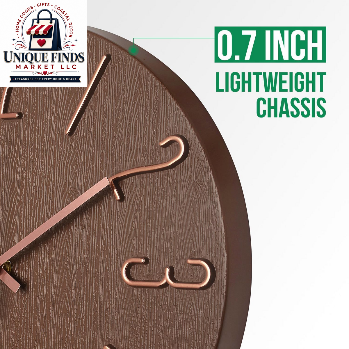 12-Inch Silent Non-Ticking Quartz Wall Clock with Imitation Wood Finish and 3D Figures - Modern Round Decor for Home, Hotel, Office, and School