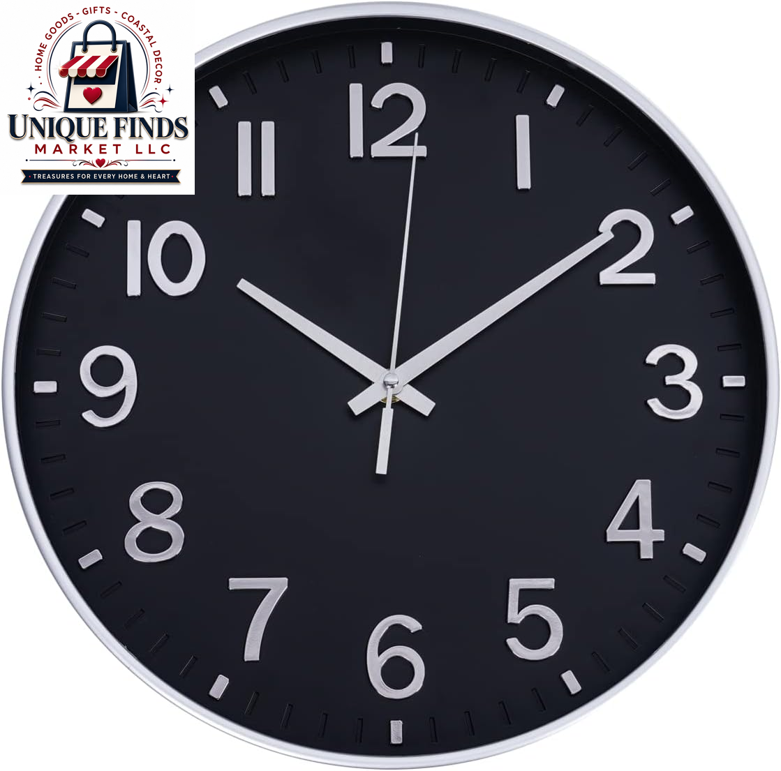 HZDHCLH 12-Inch Battery Operated Silent Wall Clock in Green