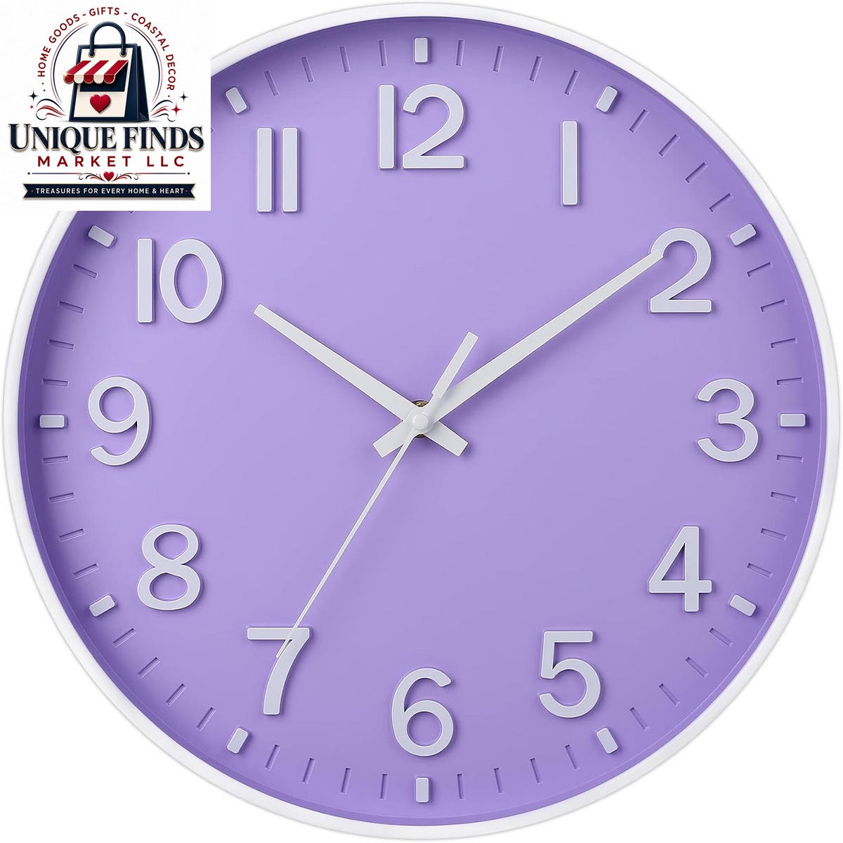 HZDHCLH 12-Inch Silent Battery-Operated Wall Clock in Green