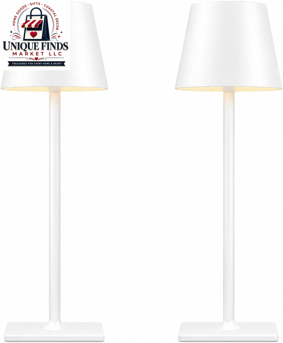 Yogaret Black Cordless Table Lamps with 6000mAh Rechargeable Battery - Set of 2