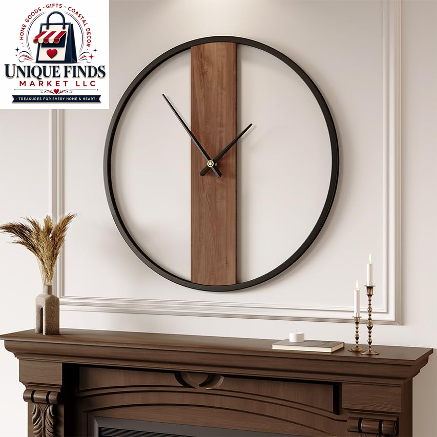 Cuspin 24-Inch Gold Metal Wall Clock for Elegant Living Room Decor