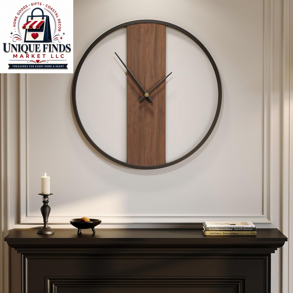 Cuspin 24-Inch Gold Metal Wall Clock for Elegant Living Room Decor