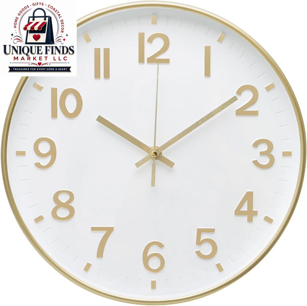 12-Inch Blue Modern Quartz Wall Clock - Silent Non-Ticking Battery Operated Decorative Timepiece for Living Room, Bedroom, Kitchen, and Office - Ideal Gift Option