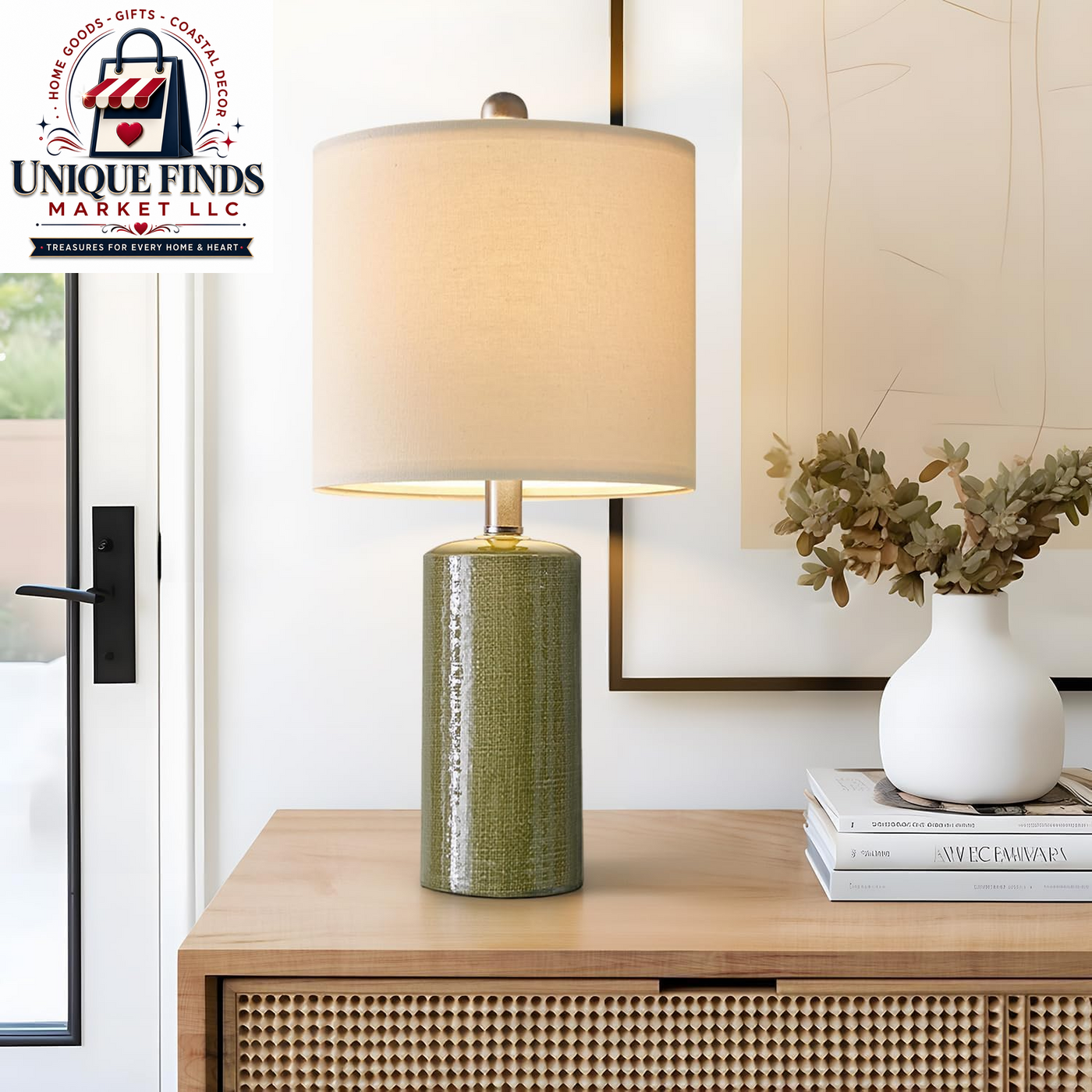 20.25" Small Table Lamps Set of 2 Modern Ceramic Lamps for Living Room