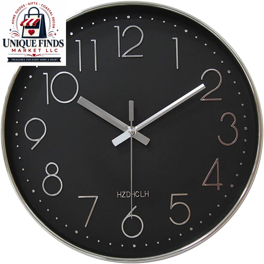 HZDHCLH 12-Inch Silent Battery-Operated Wall Clock in Green