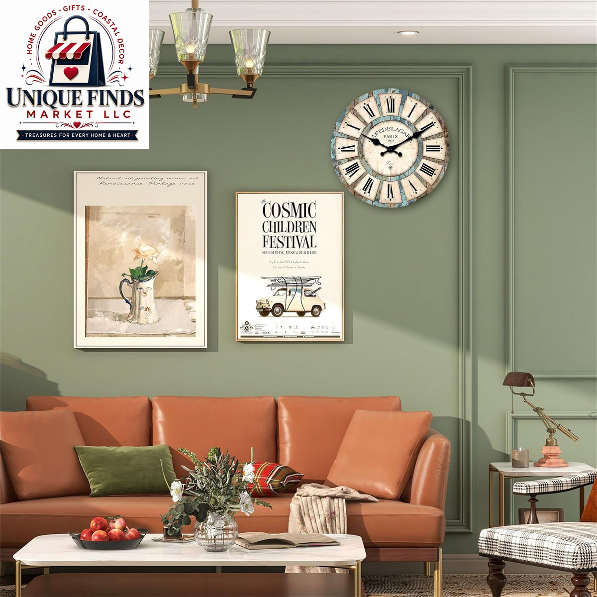 Elegant Rustic Wood Battery-Operated Silent Wall Clock - 12 Inch