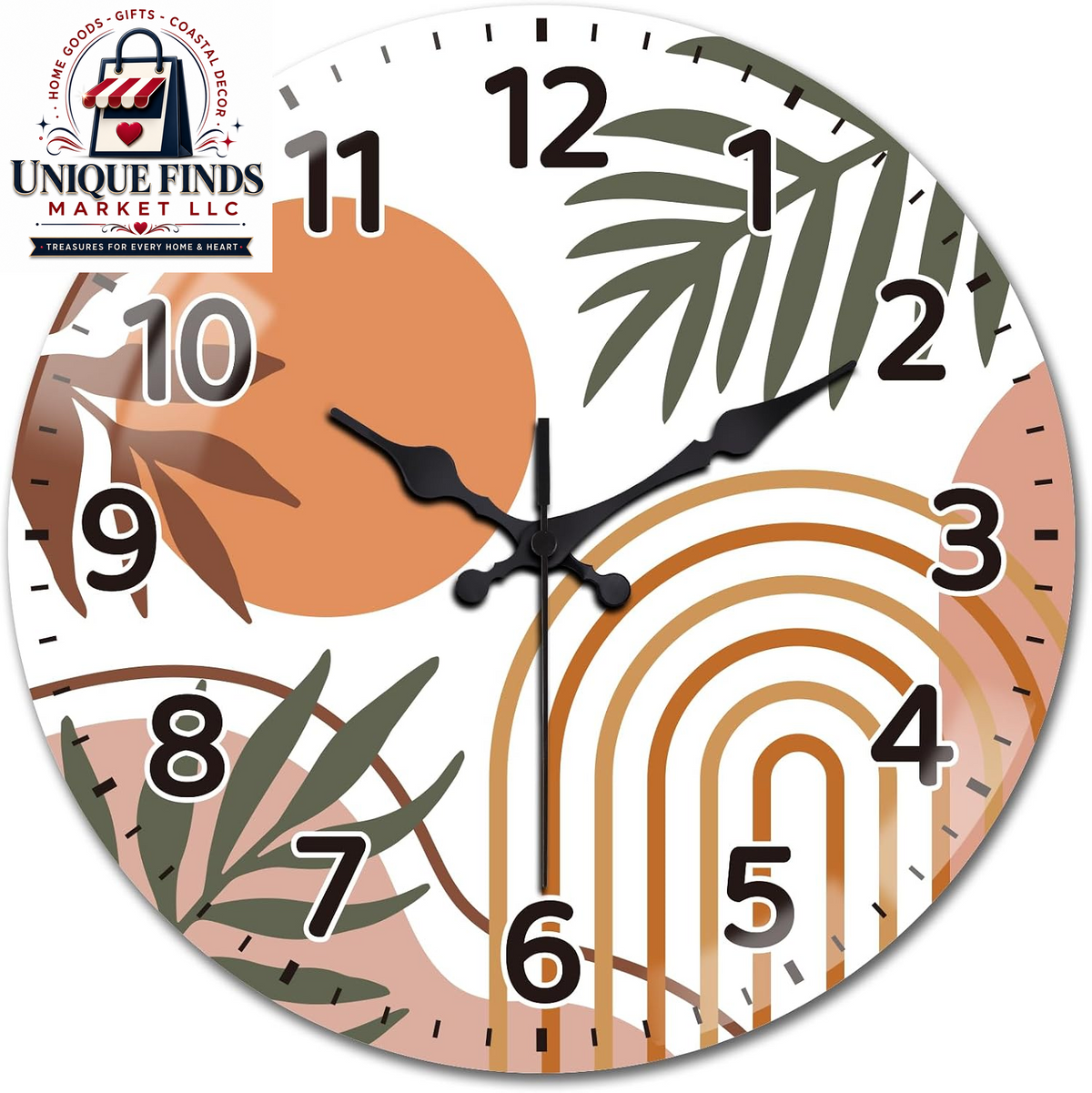 Peacoblue 12-Inch Battery-Operated Basketball Wall Clock
