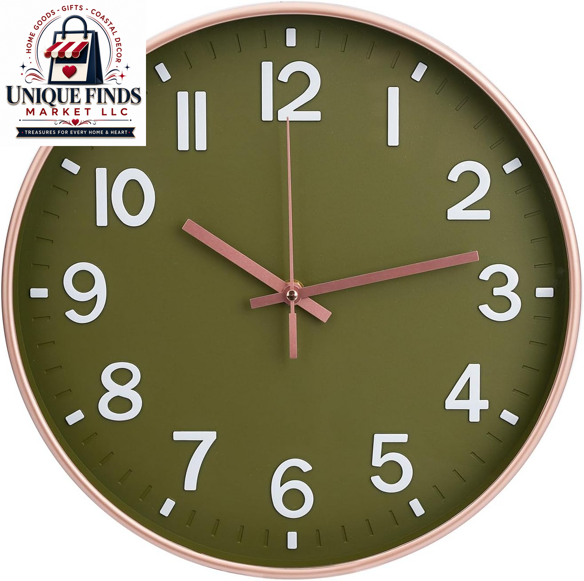 12-Inch Blue Modern Quartz Wall Clock - Silent Non-Ticking Battery Operated Decorative Timepiece for Living Room, Bedroom, Kitchen, and Office - Ideal Gift Option