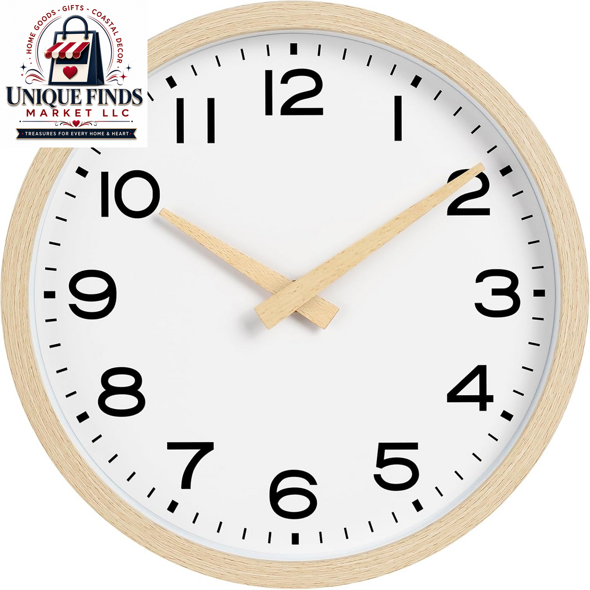 AKCISOT 12-Inch Silent Battery-Operated Analog Wall Clock in Silver
