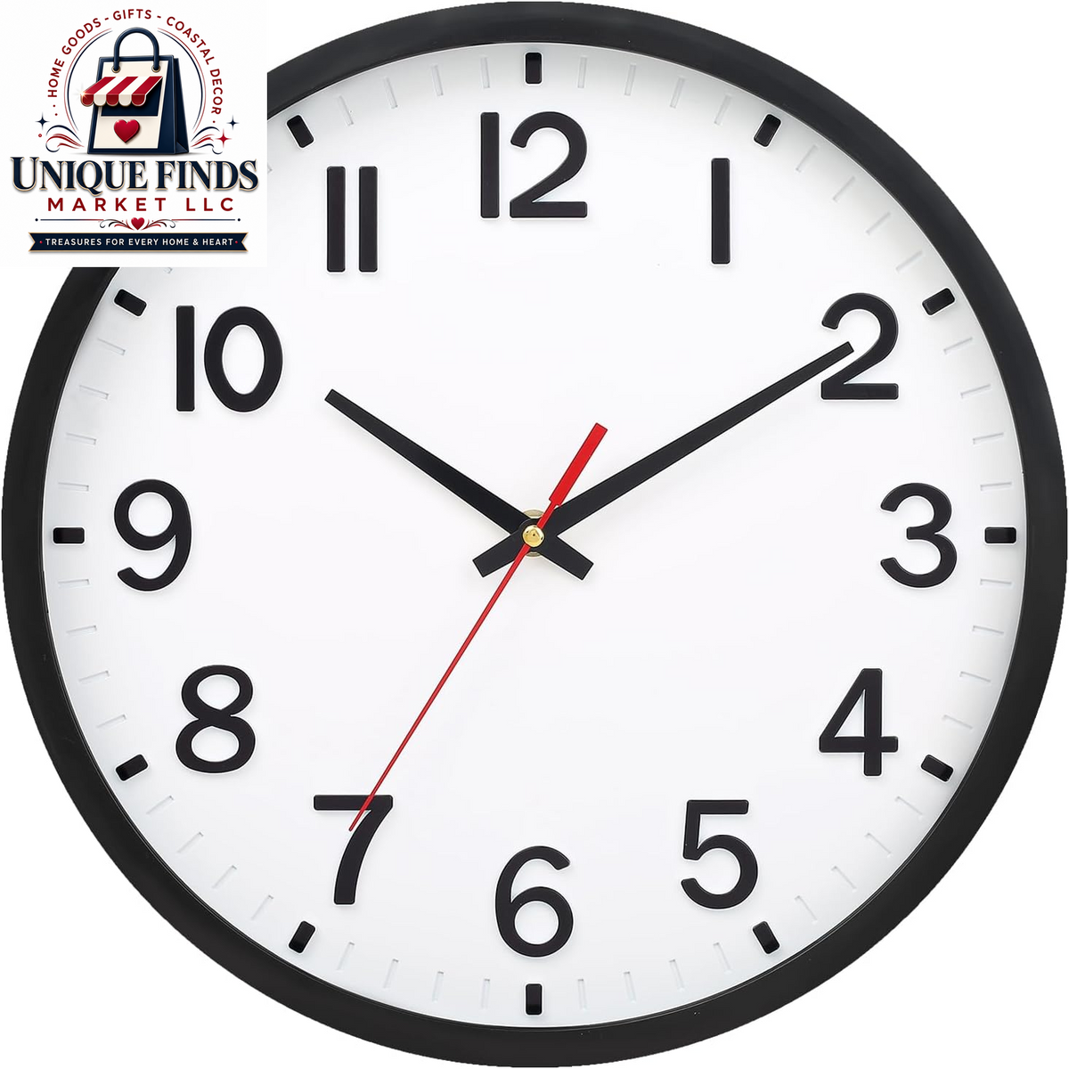 Battery Operated 12-Inch Modern Silent Wall Clock for Home and Office Décor (Gray and White)