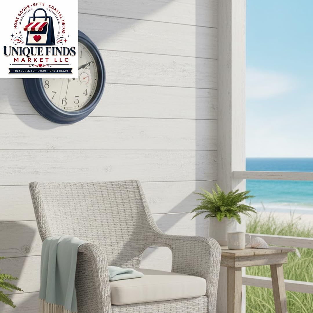 Crosstime 12-Inch Indoor/Outdoor Retro Wall Clock - Battery Operated and Silent, Blue