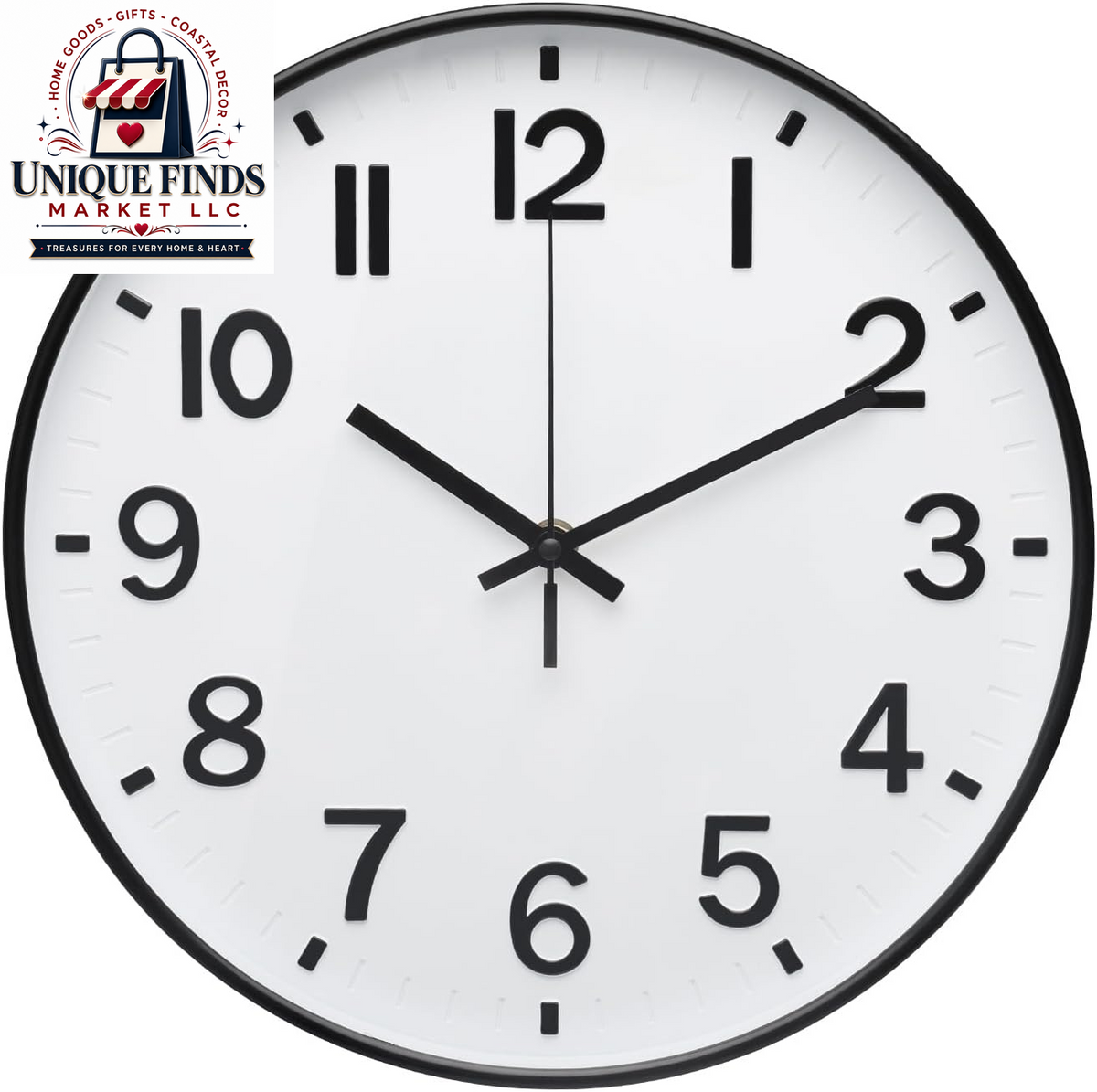 12-Inch Blue Modern Quartz Wall Clock - Silent Non-Ticking Battery Operated Decorative Timepiece for Living Room, Bedroom, Kitchen, and Office - Ideal Gift Option